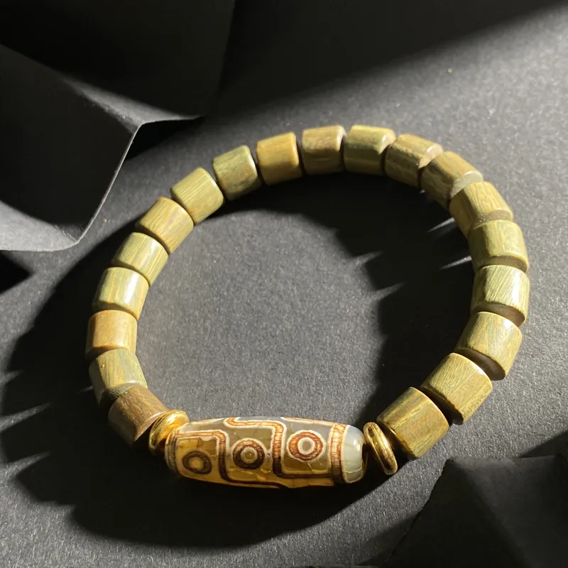 ZHOUDIWANG Green Sandalwood Wooden Bracelets Unisex-2