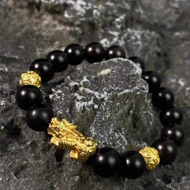 ZHOUDIWANG Ebony Wooden Bracelets Unisex-3