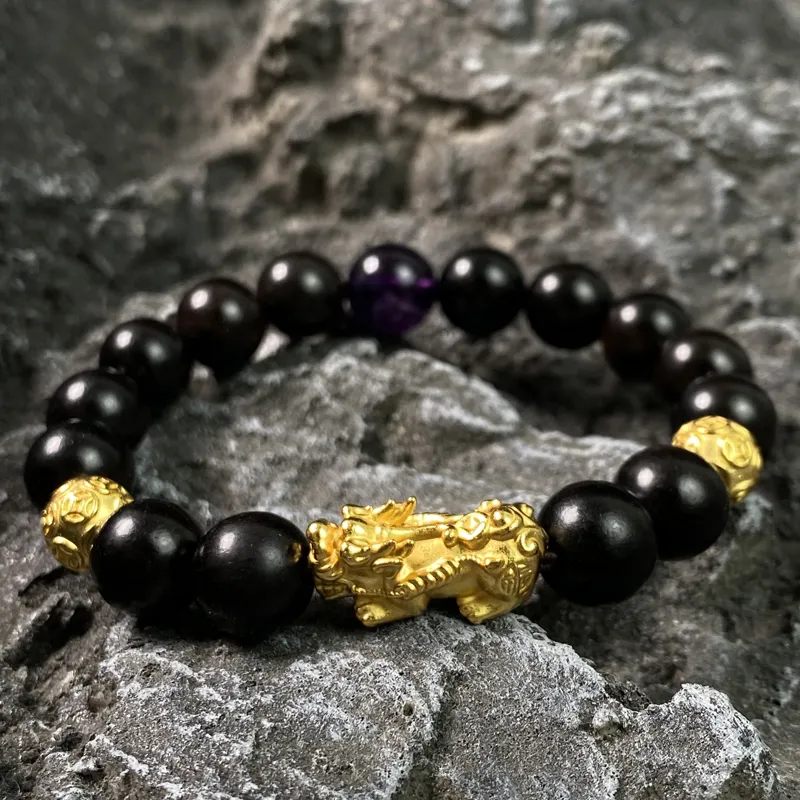 ZHOUDIWANG Ebony Wooden Bracelets Unisex-2