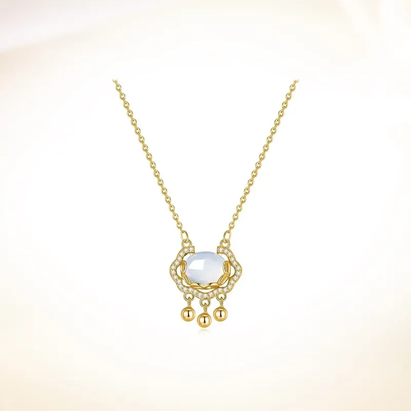 WINGSTOP Glass Cat Eye Jade Necklaces Women's-3