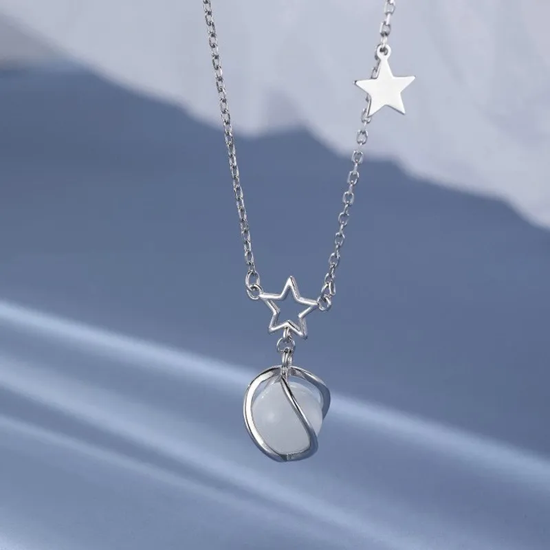 WINGSTOP Glass Cat Eye Necklaces Women's-2