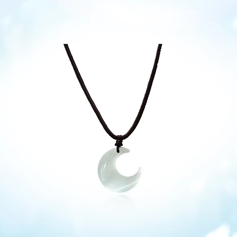 WINGSTOP Glass Cat Eye Jade Necklaces Unisex-2