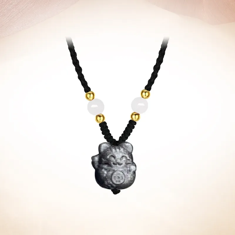 WINGSTOP Obsidian Necklaces Unisex-3