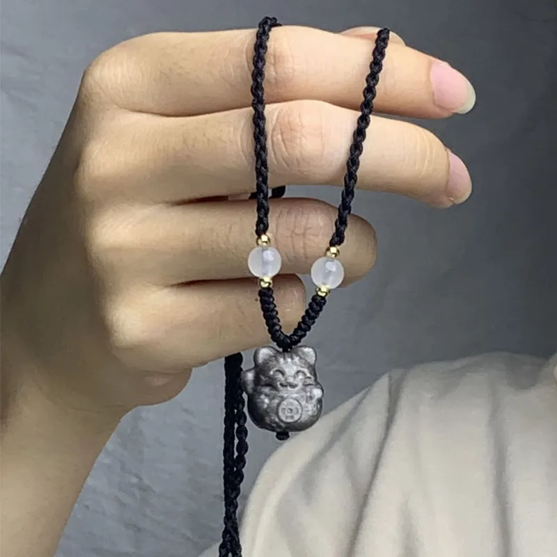 WINGSTOP Obsidian Necklaces Unisex-1