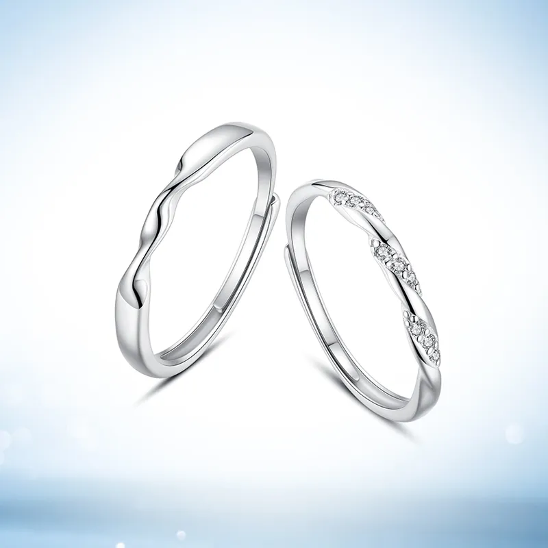 WINGSTOP Zircon Rings Unisex Silver-7