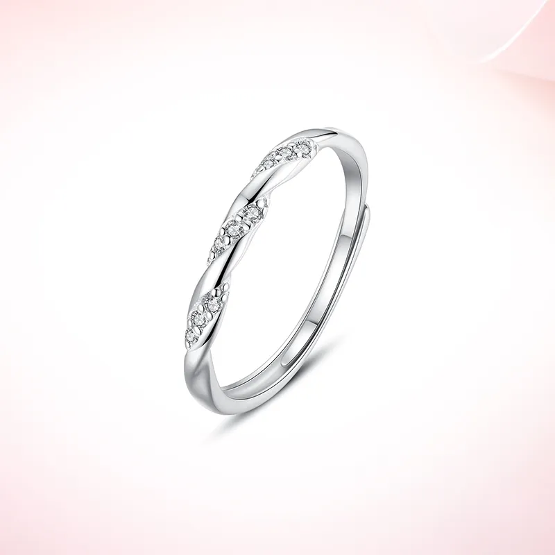 WINGSTOP Zircon Rings Unisex Silver-4