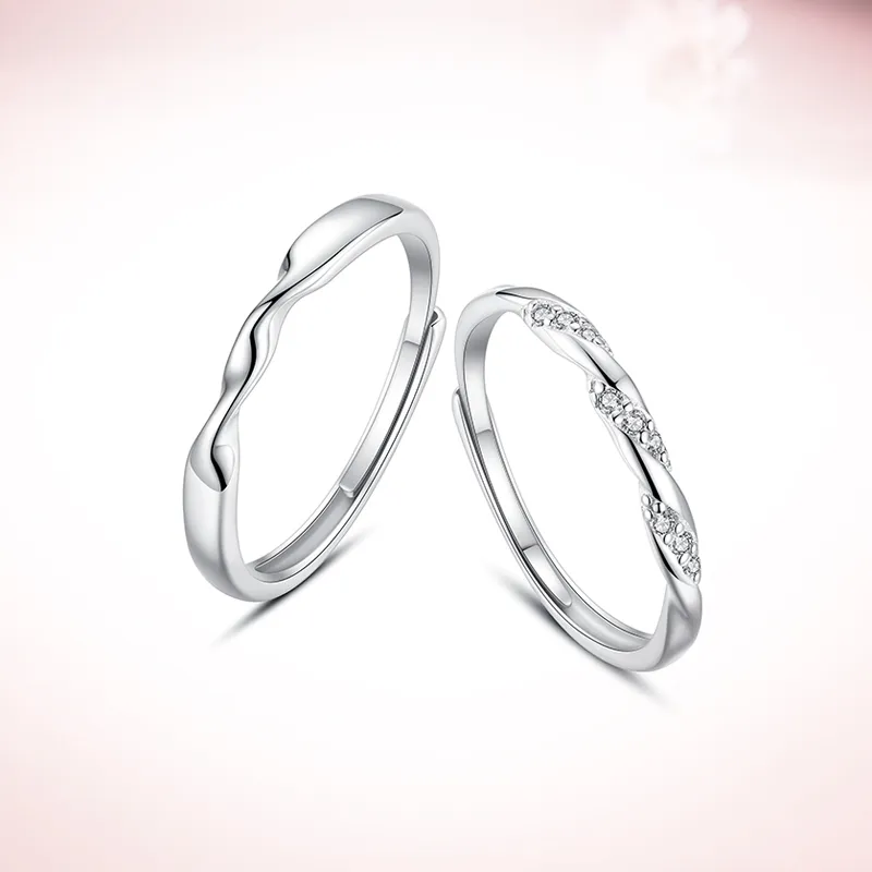 WINGSTOP Zircon Rings Unisex Silver-8