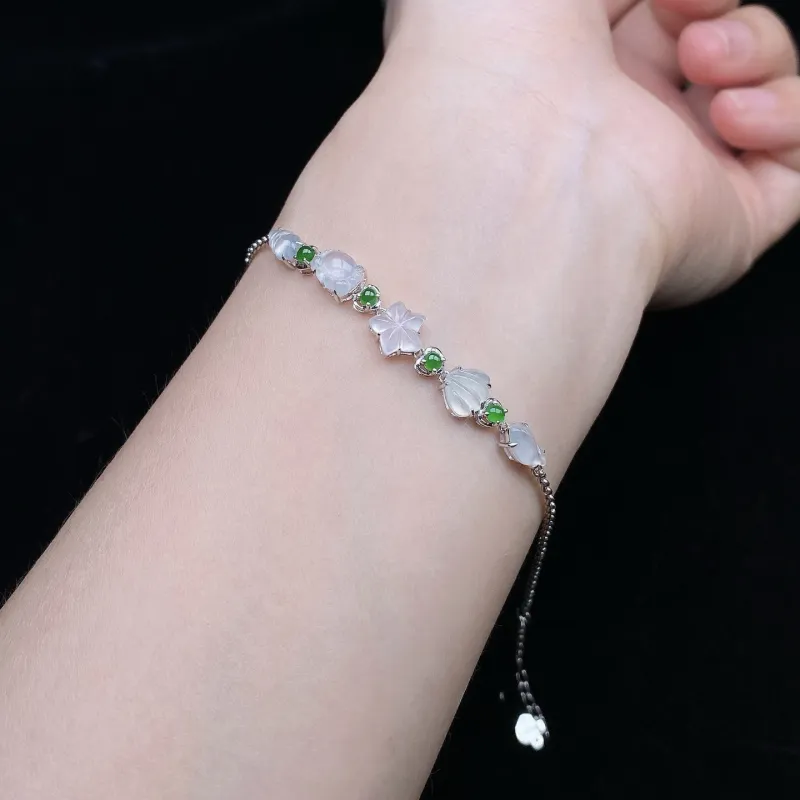 Qihua Ice Type Jadeite Bracelets Women's-1