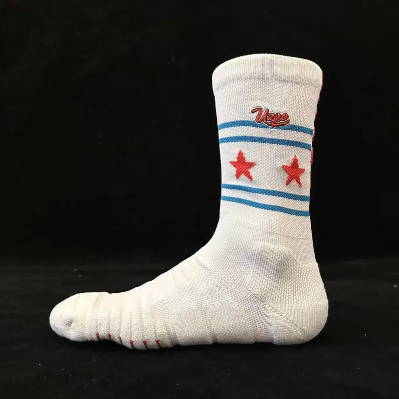 UZPO Basketball Socks Unisex 3 Pack Bull White-5