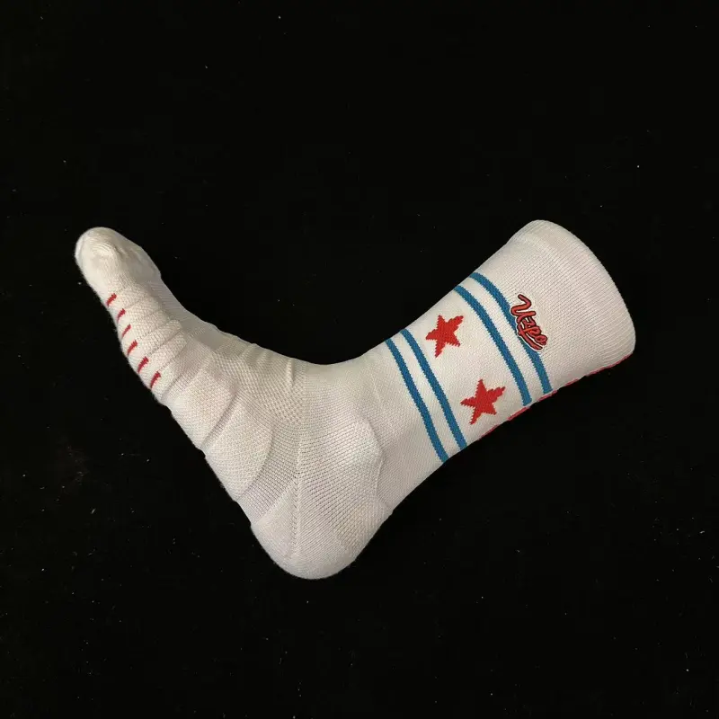 UZPO Basketball Socks Unisex 3 Pack Bull White-4