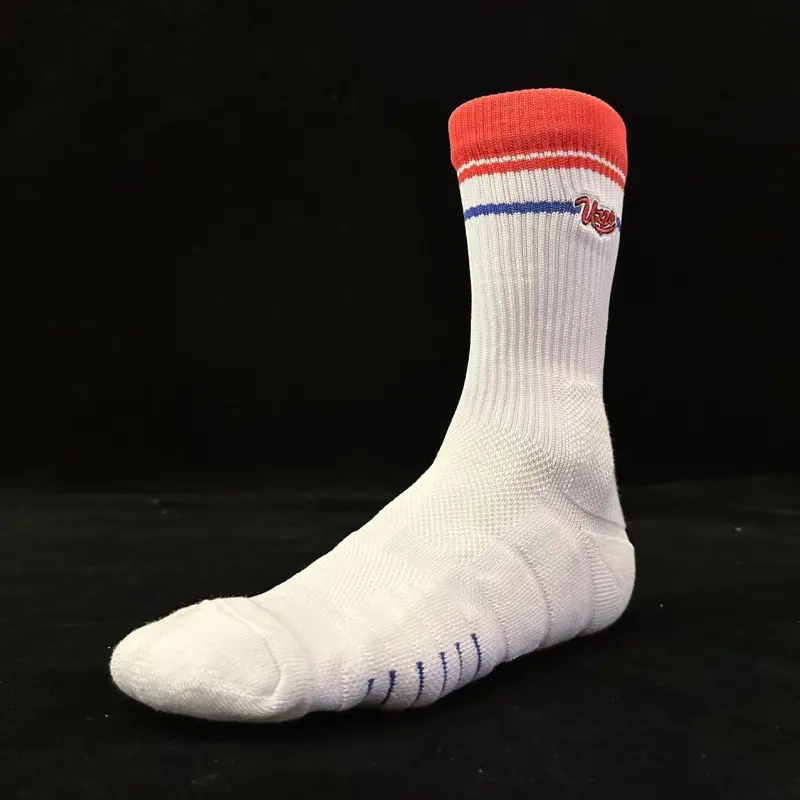 UZPO Basketball Socks Unisex 3 Pack Red Blue Stripes-5