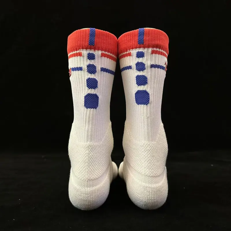 UZPO Basketball Socks Unisex 3 Pack Red Blue Stripes-3