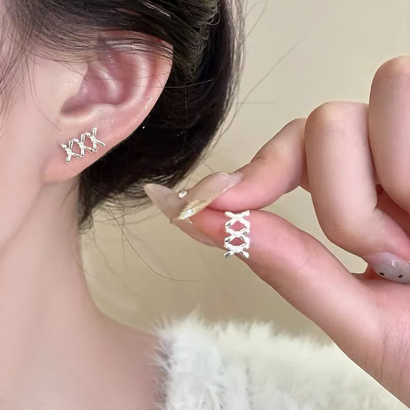 May10th S925 Silver Stud Earrings Women's-1
