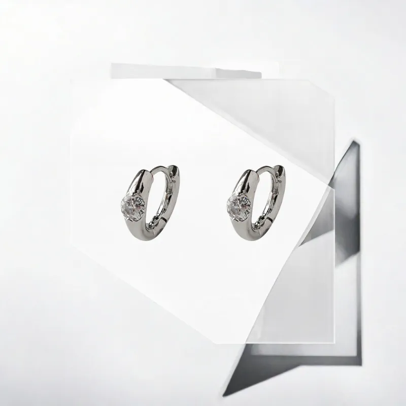 May10th S925 Sterling Silver Stud/Zircon/Alloy Earrings Women's-4