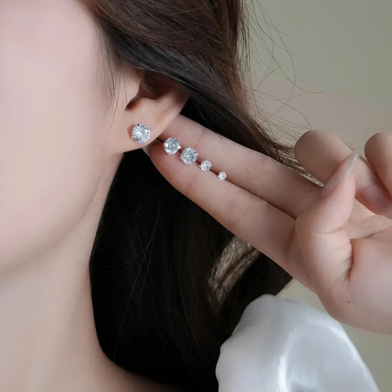 May10th S925 Silver Stud Stud Earrings Women's-1