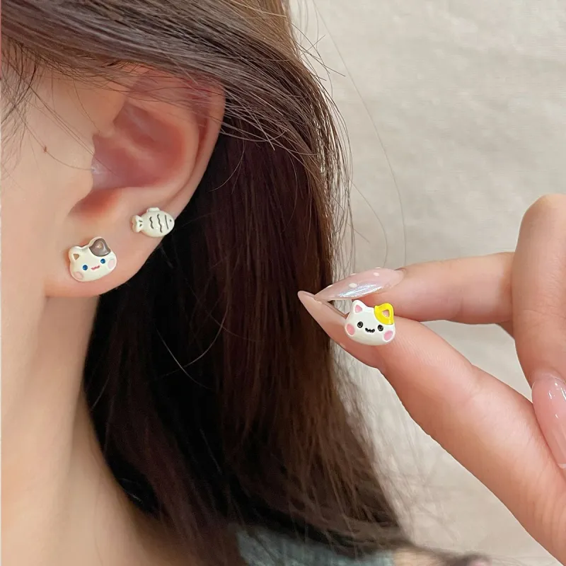 May10th S925 Sterling Silver Stud Stud Earrings Women's-1
