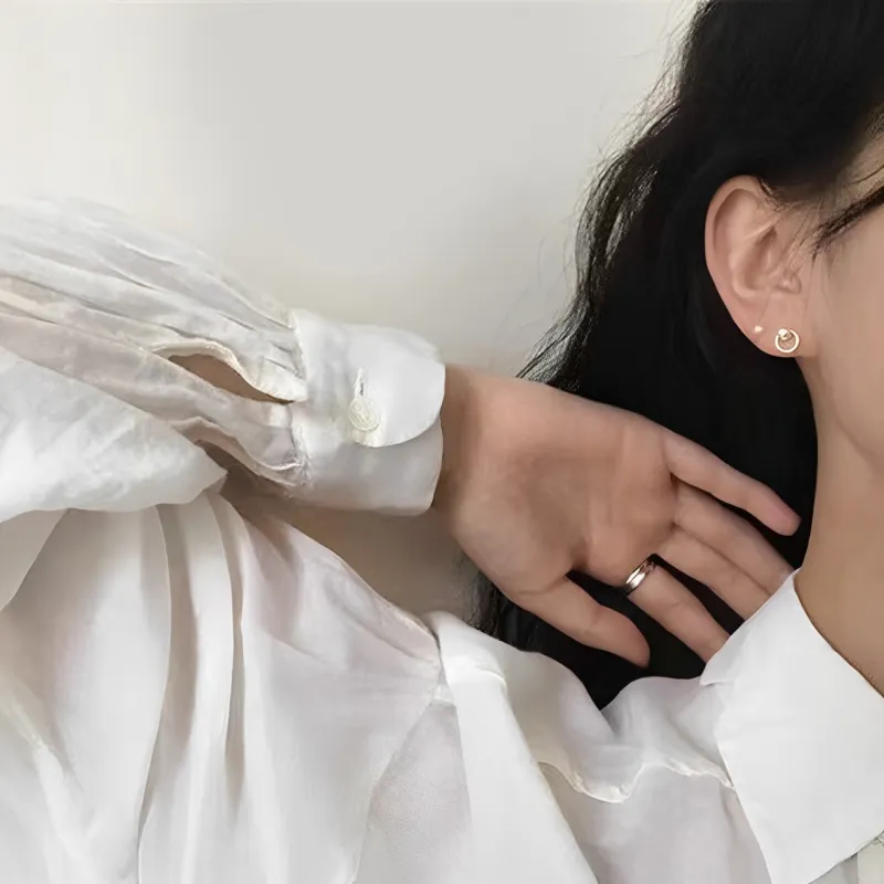 May10th S925 Silver Stud Stud Earrings Women's-2