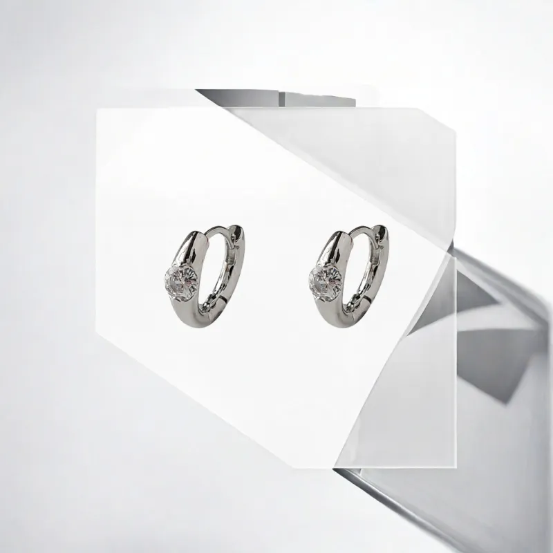 May10th S925 Sterling Silver Stud/Zircon/Alloy Earrings Women's-2