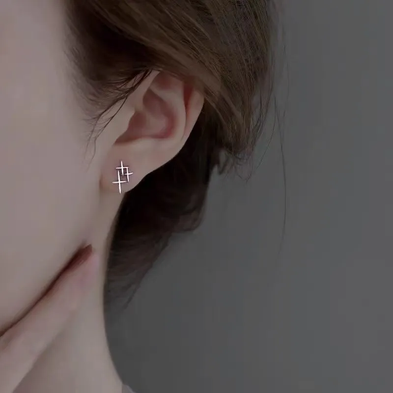 May10th S925 Silver Stud Stud Earrings Women's-1