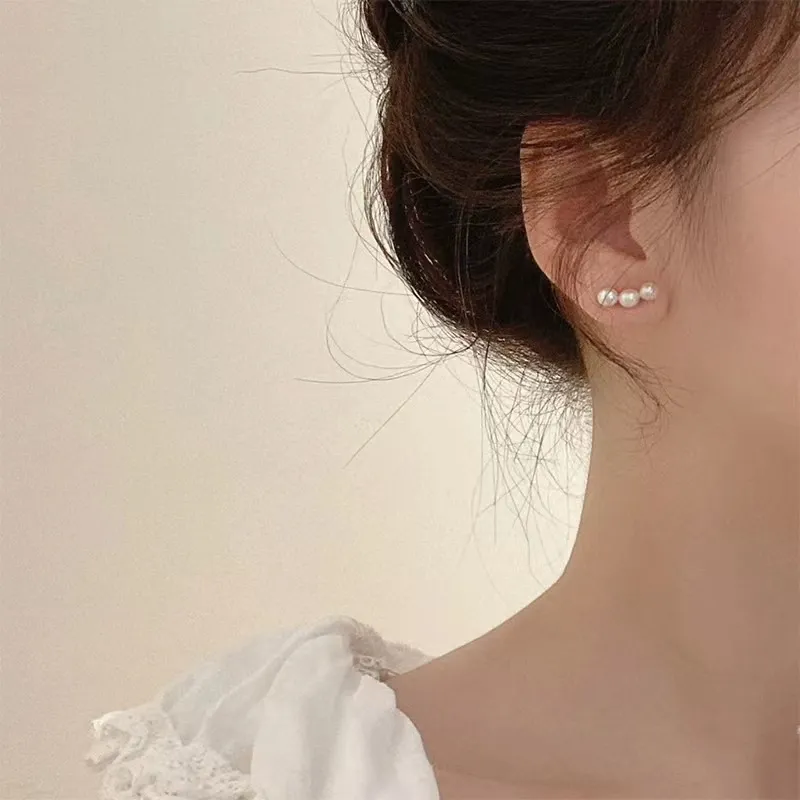 May10th S925 Sterling Silver Needle Stud Earrings Women's-1