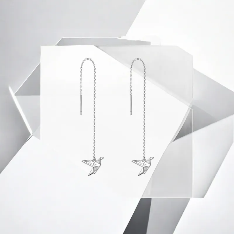 May10th S925 Silver Stud Drop Earrings Women's-4