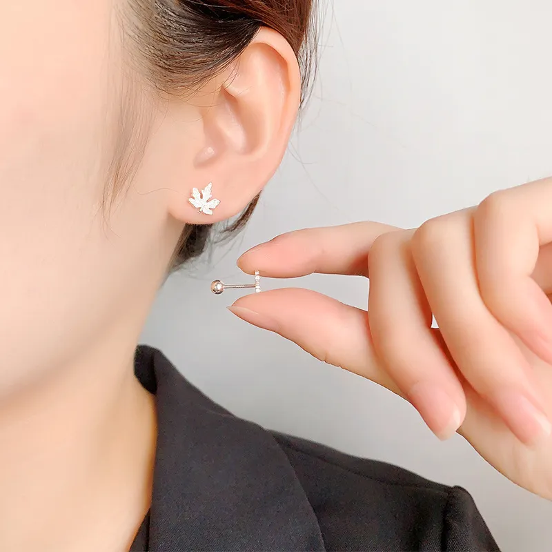 May10th S925 Silver Stud Stud Earrings Women's-1