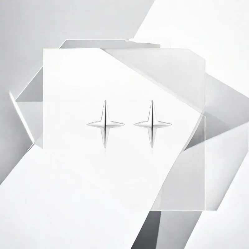 May10th S952 Silver Stud Earrings Unisex-3