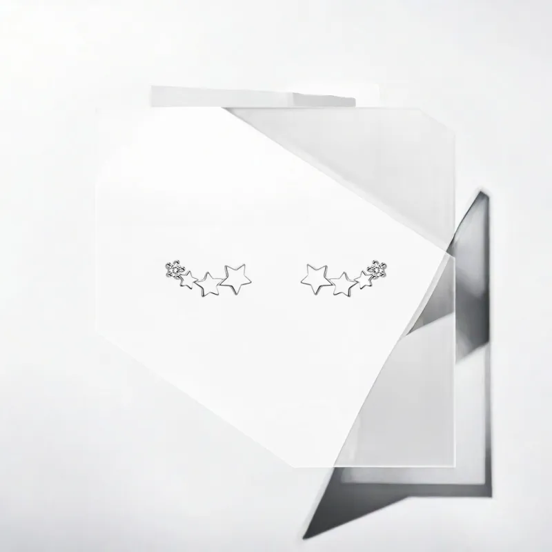 Mr. Shang S925 Silver With Zircon Stud Earrings Unisex-9