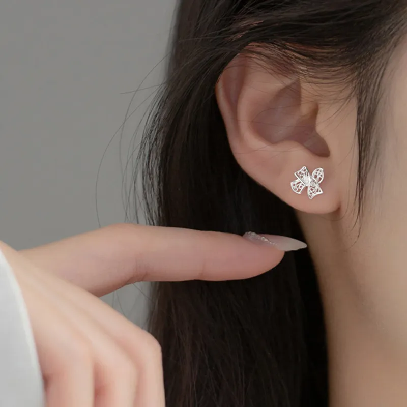 May10th S925 Silver Stud Stud Earrings Women's-1