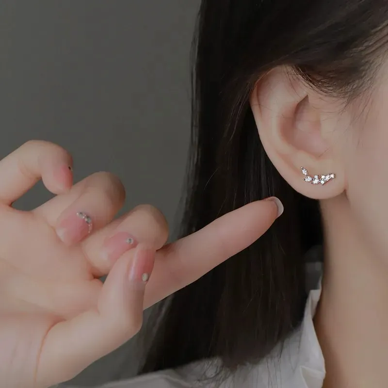 May10th S925 Silver Stud Stud Earrings Women's-1