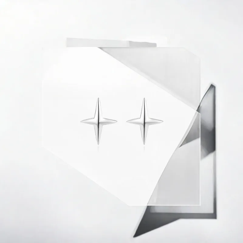 May10th S952 Silver Stud Earrings Unisex-4