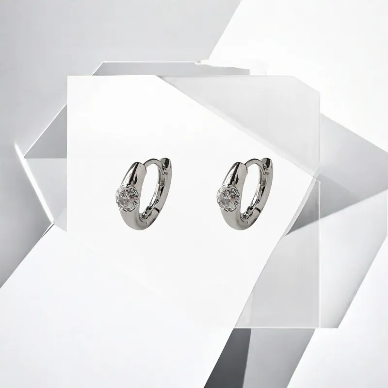 May10th S925 Sterling Silver Stud/Zircon/Alloy Earrings Women's-3