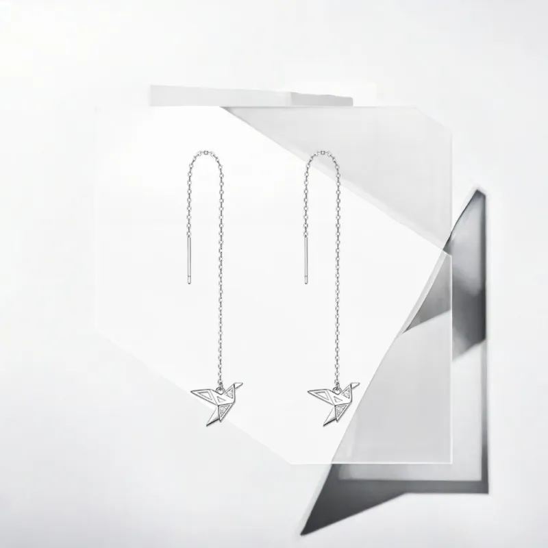 May10th S925 Silver Stud Drop Earrings Women's-5