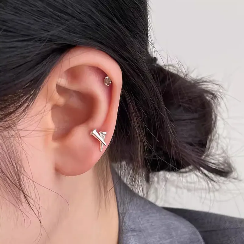 May10th S95 Sterling Silver Stud Stud Earrings Women's-1