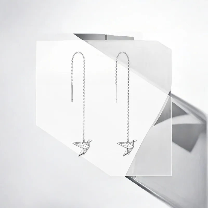 May10th S925 Silver Stud Drop Earrings Women's-3
