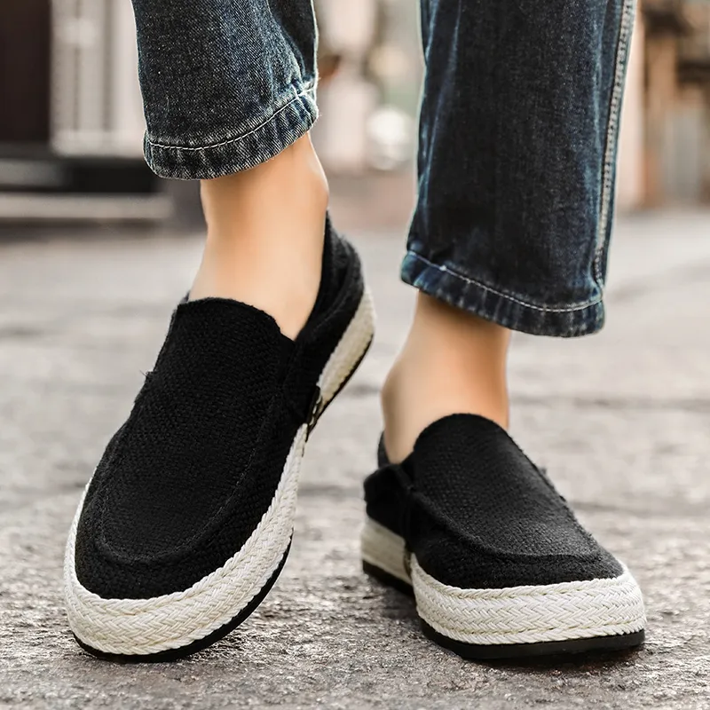 NANJIREN Espadrilles Men Black/Gray/Beige-9