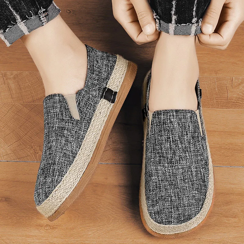 NANJIREN Espadrilles Men Black/Beige/Gray-3