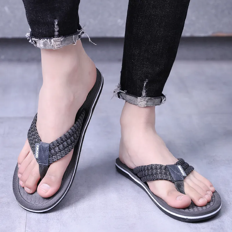 NANJIREN Cut Out Quiet Odor Resistant Abrasion Resistant Slip Resistant Quick Dry Antibacterial Flip Flops Men's-2