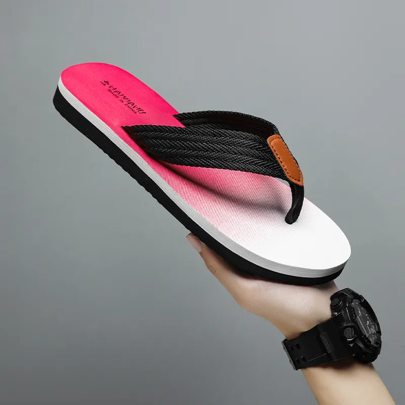 NANJIREN Woven Quiet Odor Resistant Abrasion Resistant Slip Resistant Flip Flops Men's-1