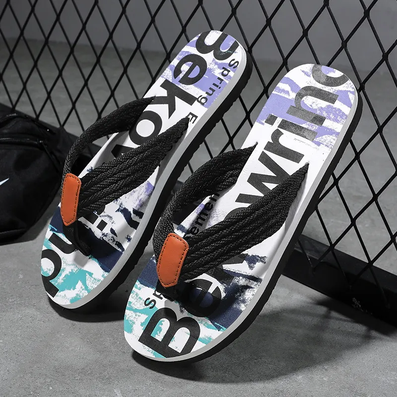 NANJIREN Woven Quiet Odor Resistant Abrasion Resistant Slip Resistant Antibacterial Flip Flops Men's-8