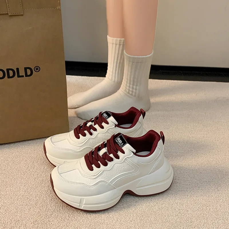 NANJIREN Anti Slip Wear Resistant Low Top Chunky Sneakers Women's-1