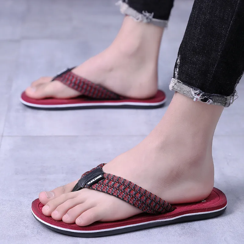 NANJIREN Cut Out Quiet Odor Resistant Abrasion Resistant Slip Resistant Quick Dry Antibacterial Flip Flops Men's-9