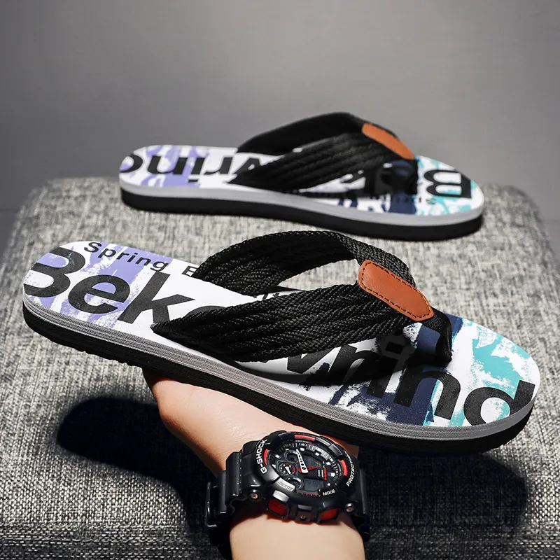 NANJIREN Woven Quiet Odor Resistant Abrasion Resistant Slip Resistant Antibacterial Flip Flops Men's-9