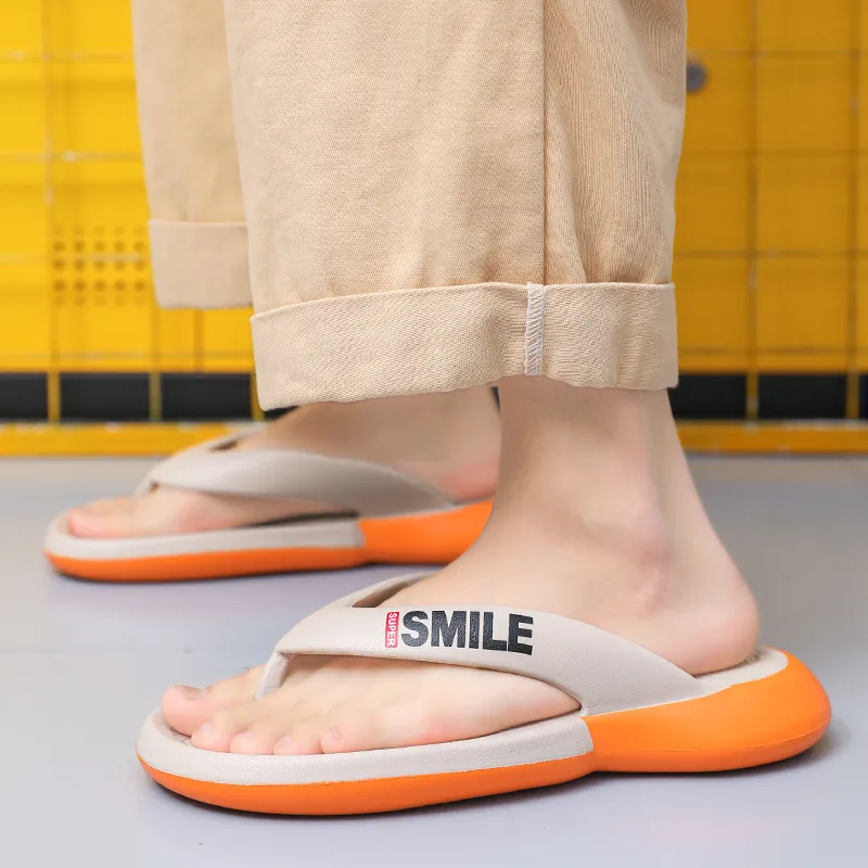 NANJIREN Quiet Odor Resistant Abrasion Resistant Slip Resistant Quick Dry Antibacterial Flip Flops Men's-7