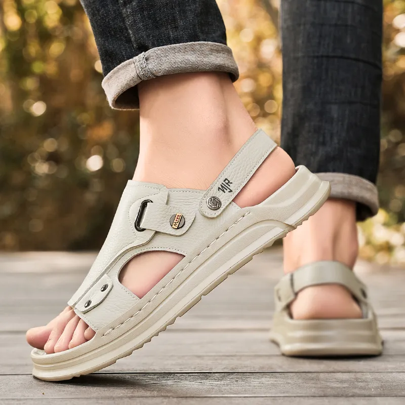 NANJIREN Beach Sandals Men Black/Beige-9