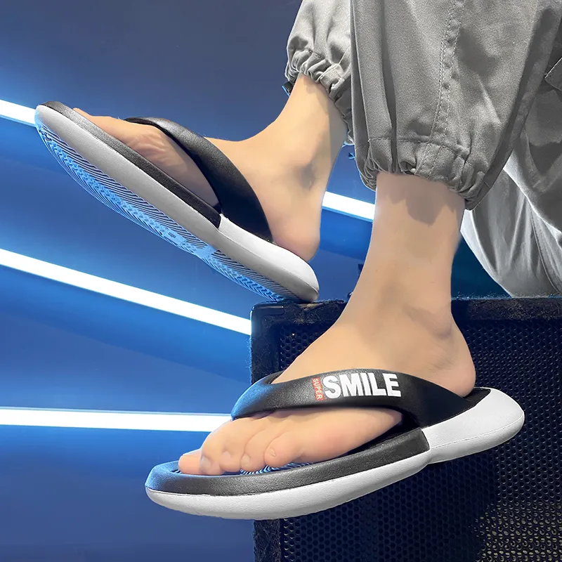 NANJIREN Quiet Odor Resistant Abrasion Resistant Slip Resistant Quick Dry Antibacterial Flip Flops Men's-4