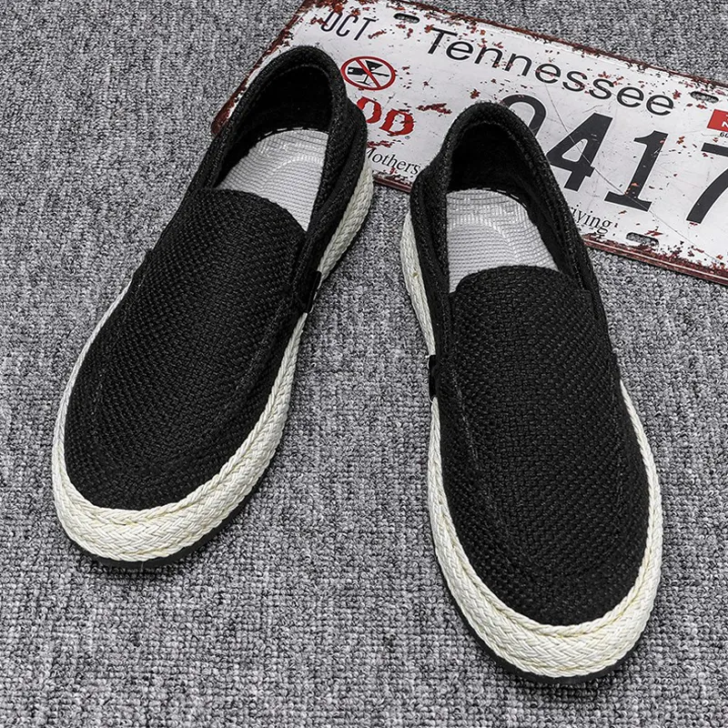 NANJIREN Espadrilles Men Black/Gray/Beige-11