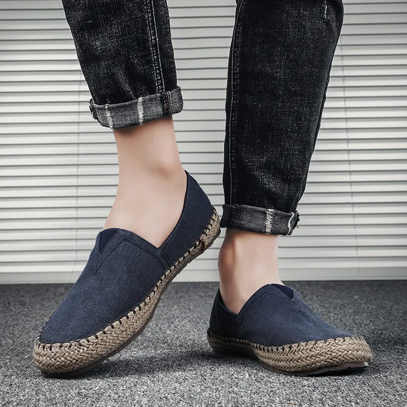 NANJIREN Men's Casual Shoes Men Low Top Black/Blue/Beige-3