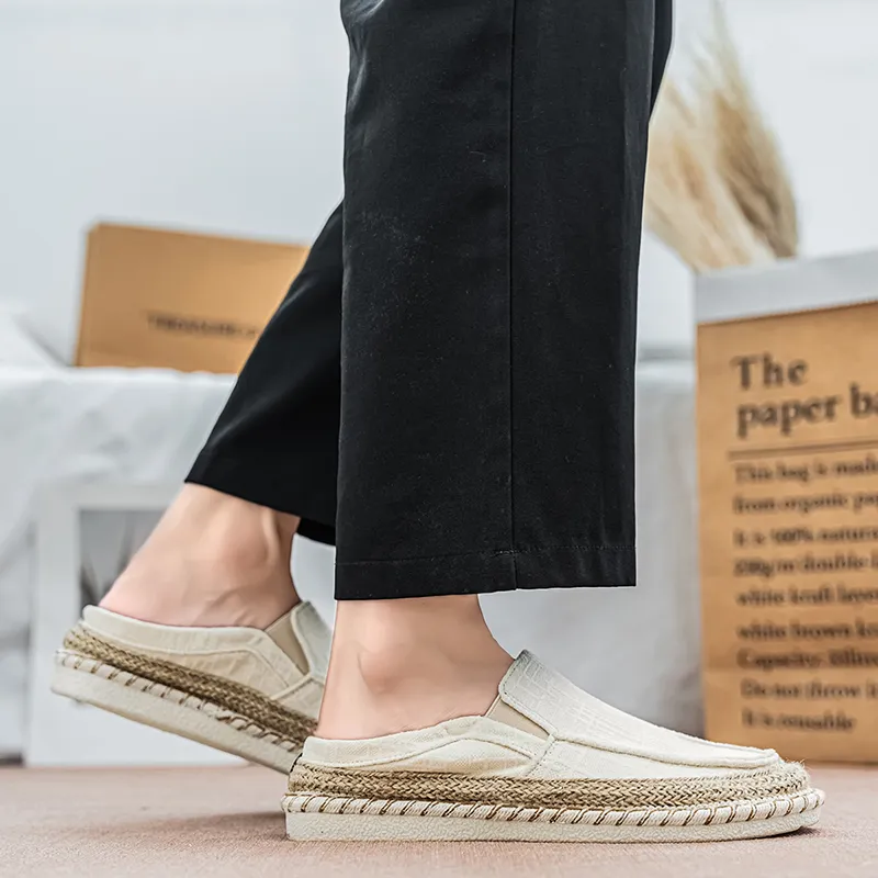NANJIREN Espadrilles Men Black/White/Brown-8