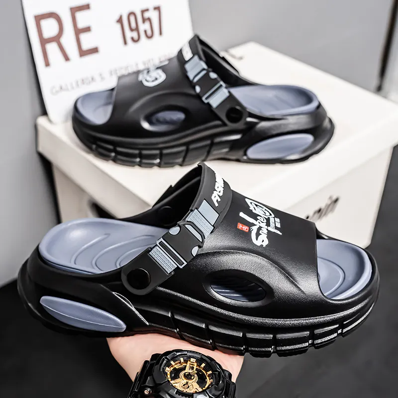 NANJIREN Beach Sandals Men Black/White/Gray/Brown-16